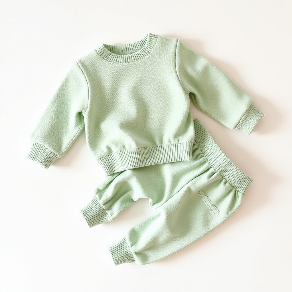 Baby Suit — Soft Sage Green, Cotton Knit