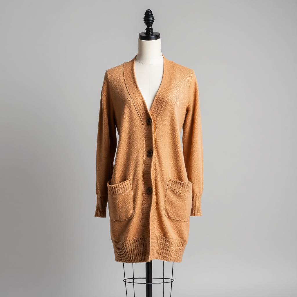 Cardigan — Soft Camel, Knit Wool Blend