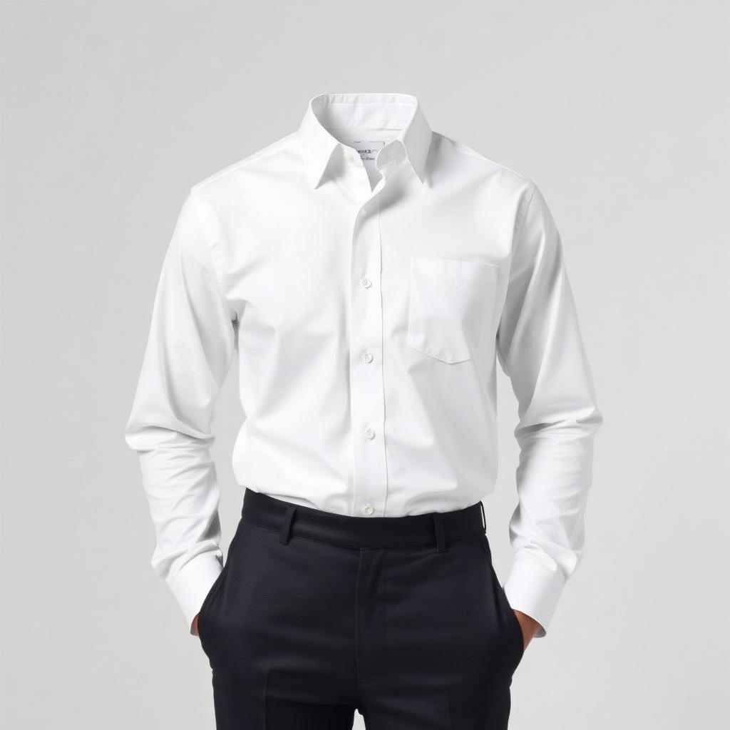Formal Shirt — Pure White, Cotton Poplin