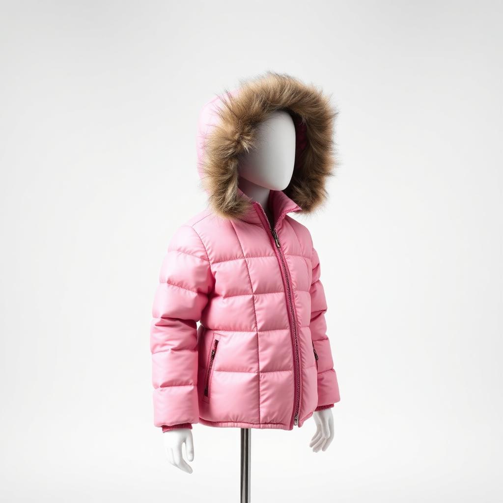 Girls Jacket — Powder Pink, Quilted Nylon