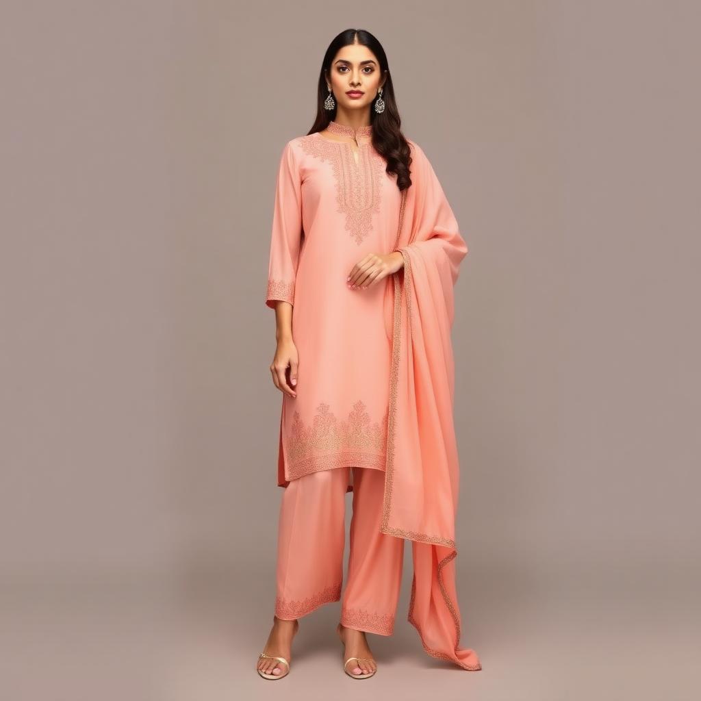 Salwar Suit — Peach Pink, Georgette