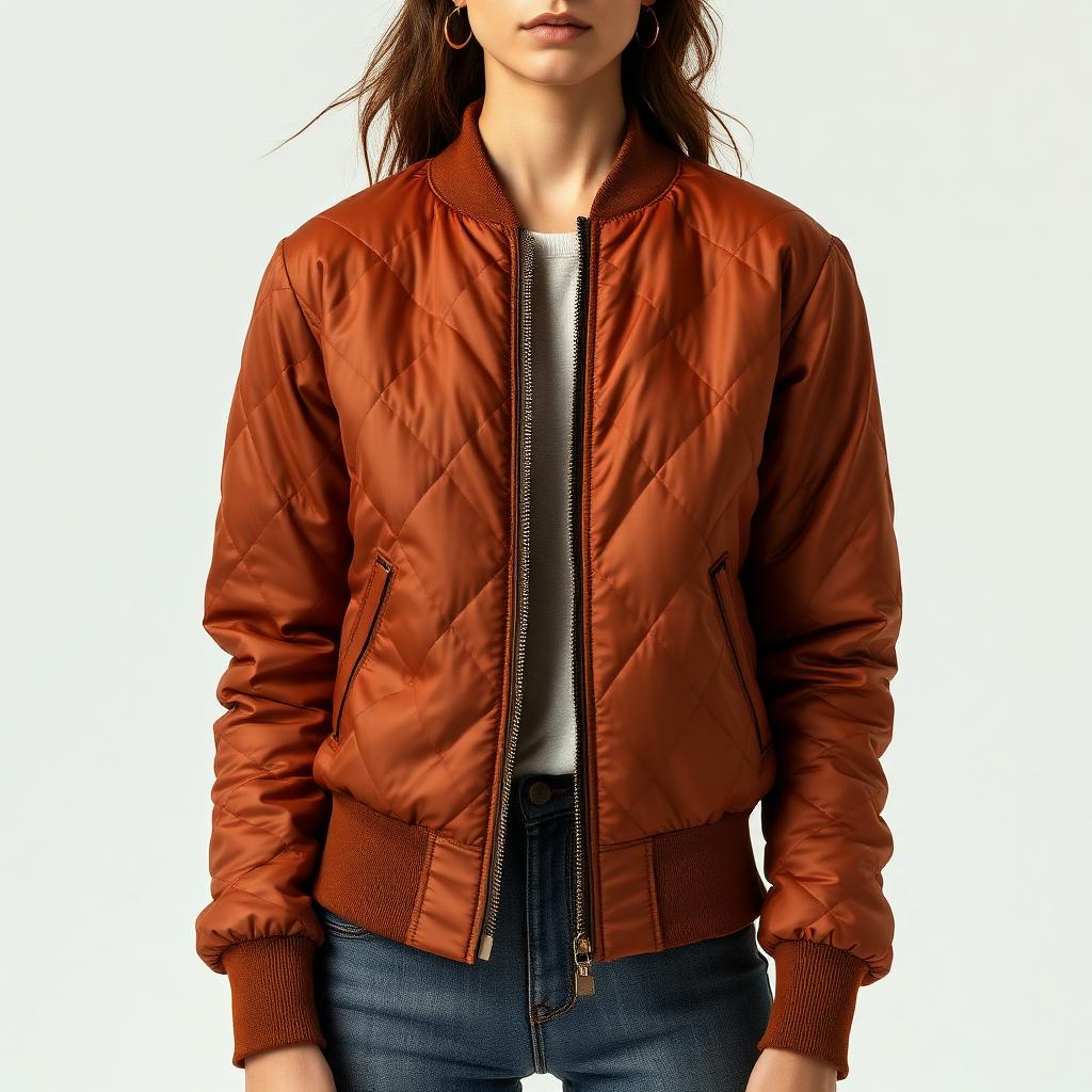 Jacket — Burnt Caramel, Quilted Nylon